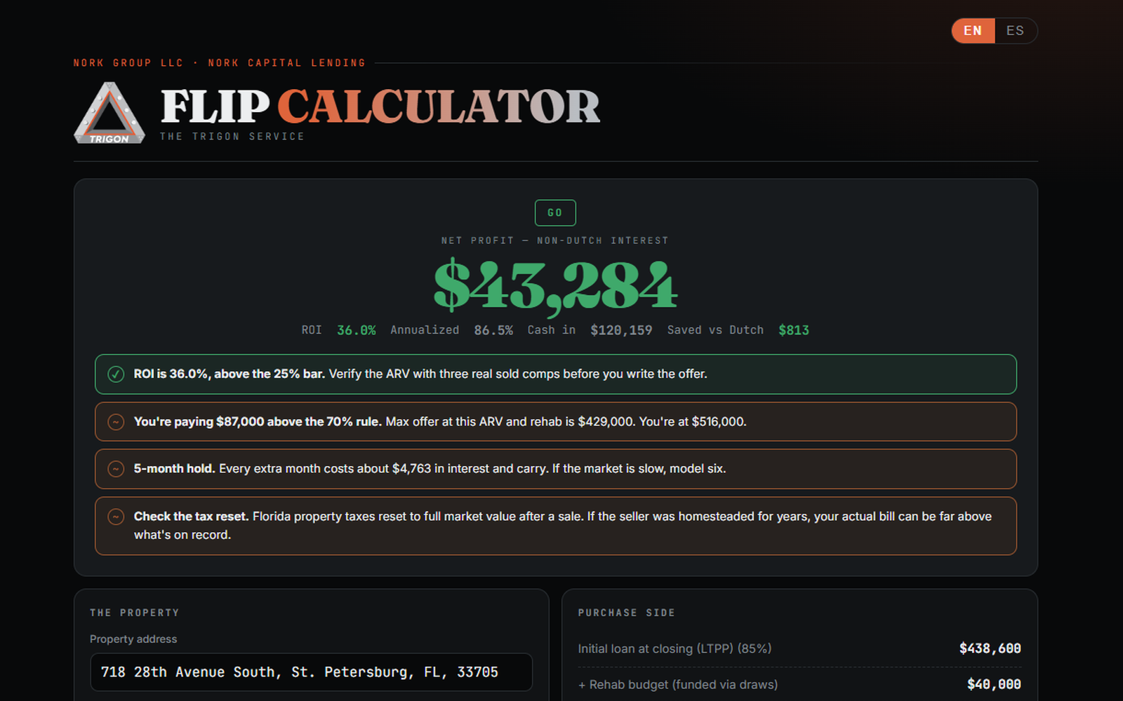 Fix & Flip Calculator